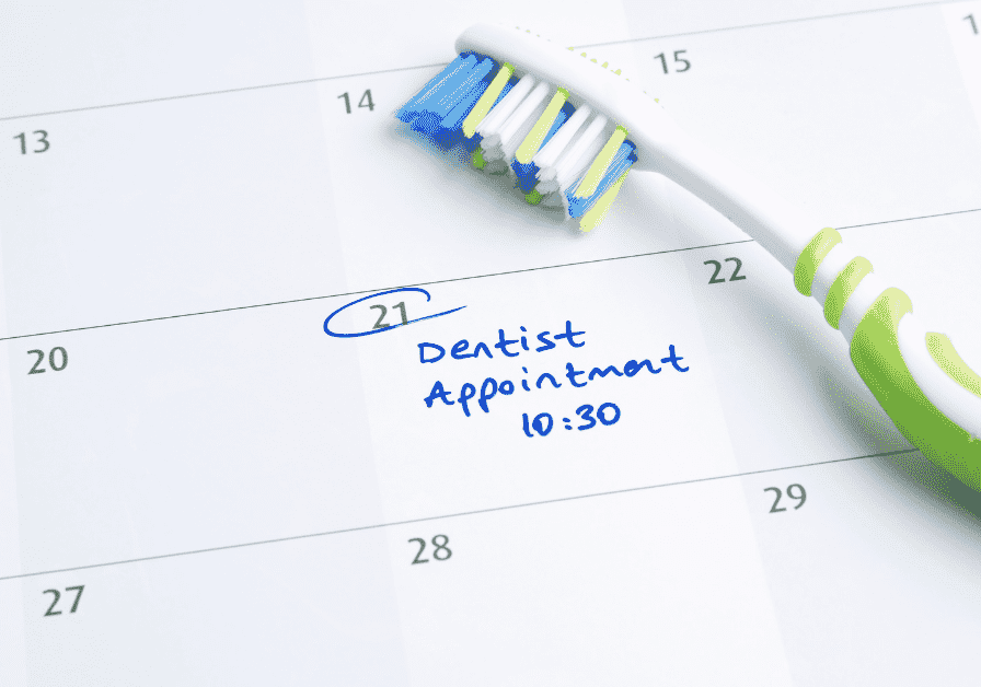 A dentist appointment on a calendar