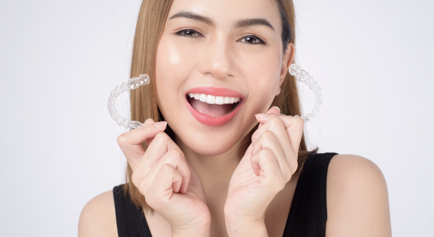 Women with invisalign