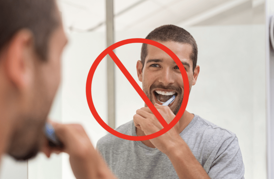 No teeth brushing after treatment