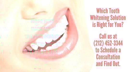Which teeth whitening option is right for you? Call our experienced NYC cosmetic dentists to learn about in-office, take-home, and smile makeover solutions to brighten even the deepest discoloration