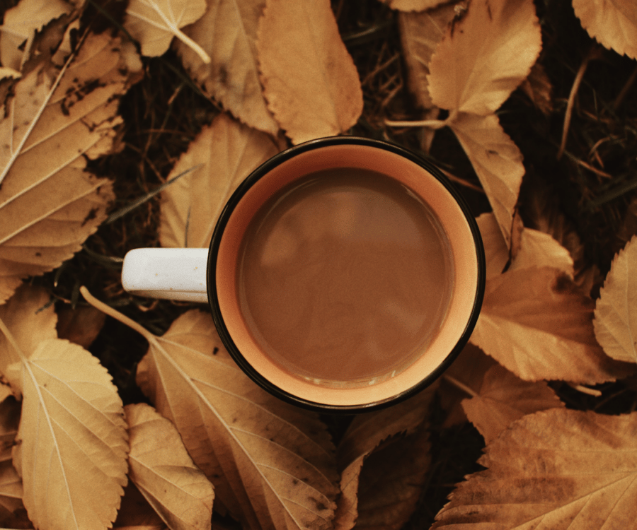 Coffee in leaves