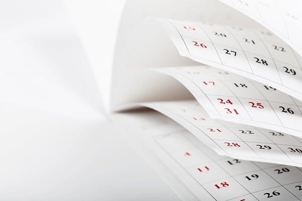 Calendar flipping through the months