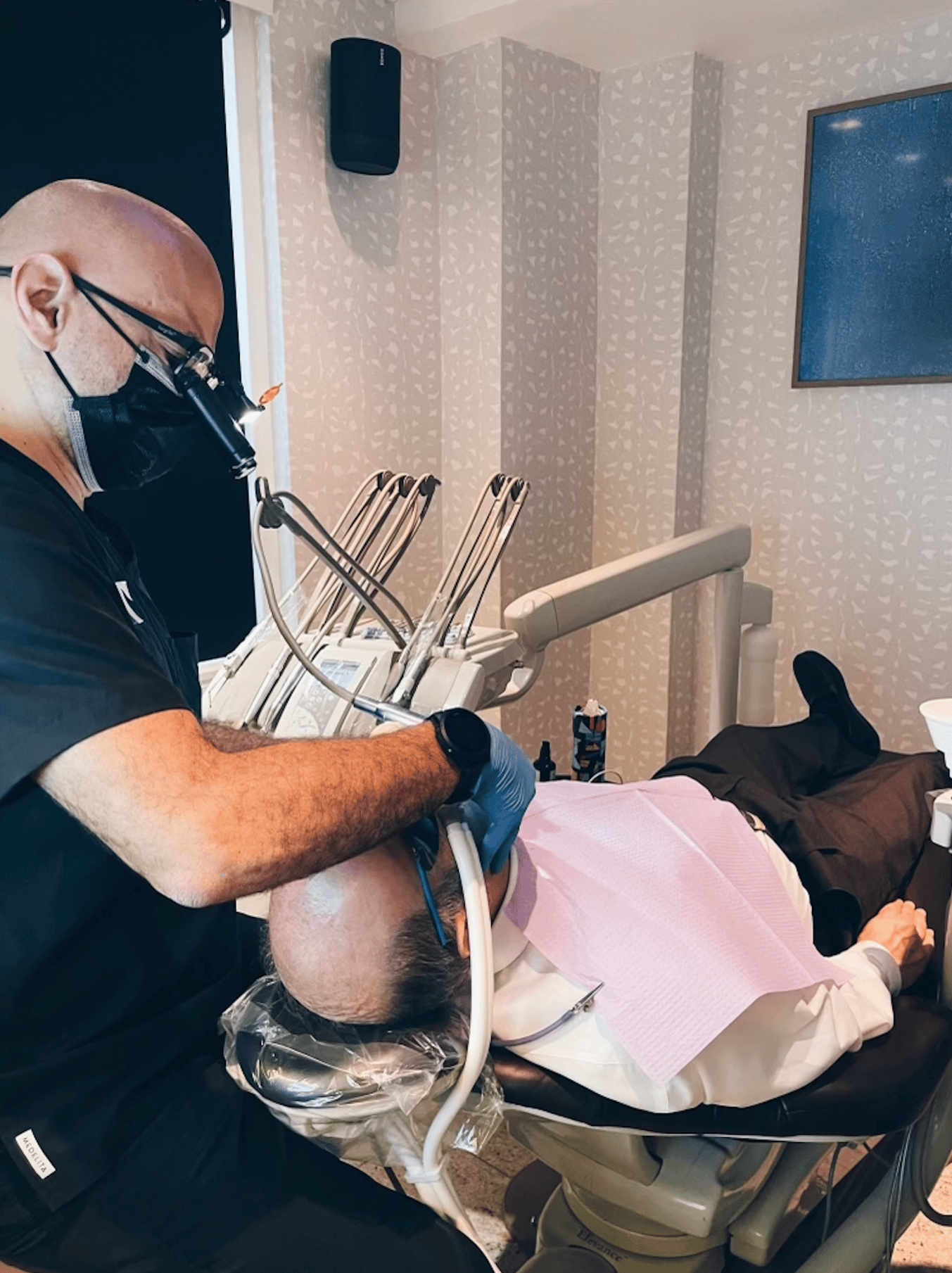 Dr. Tabib with a patient