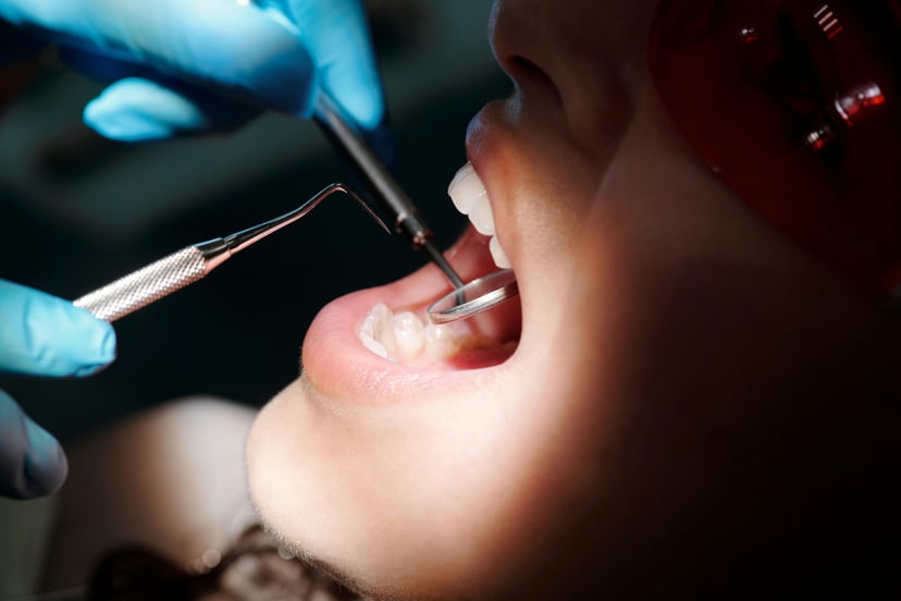 A person at a dental visit