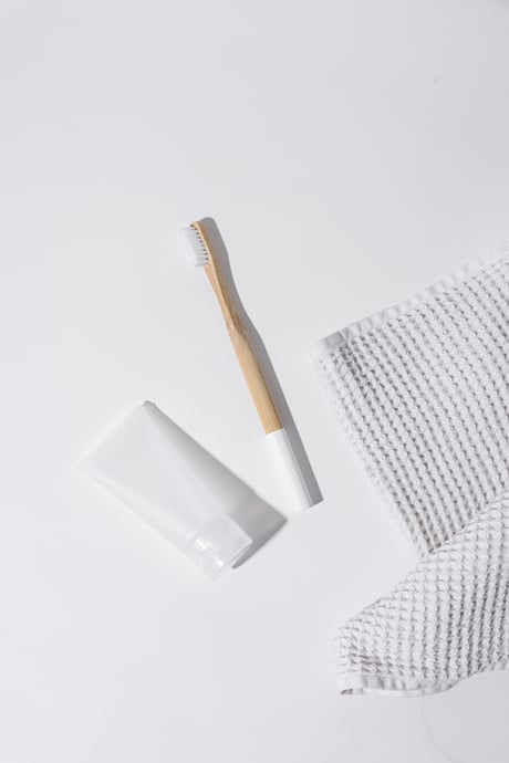 Toothpaste on a toothbrush