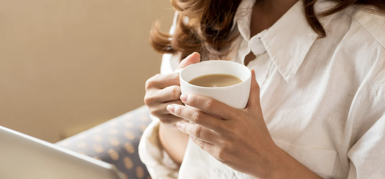 Person drinking coffee